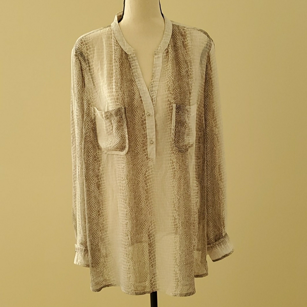 NY Collection Lizard Print Blouse
